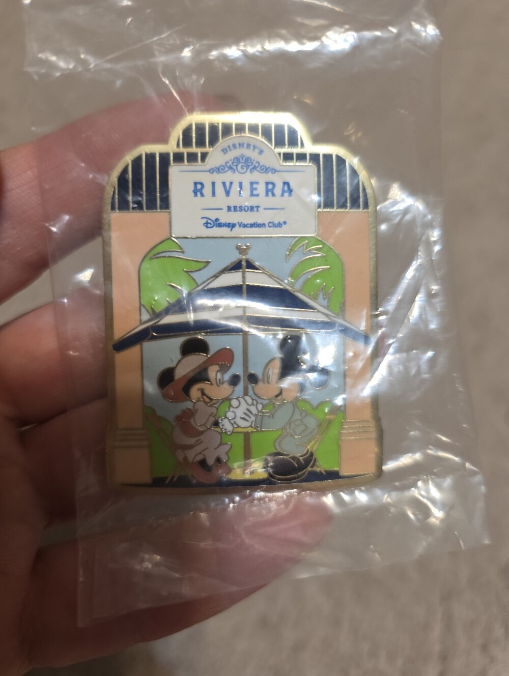 Disney Riviera Resort Mickey & Minnie Enamel Pin Trading – Peach, Green, Blue